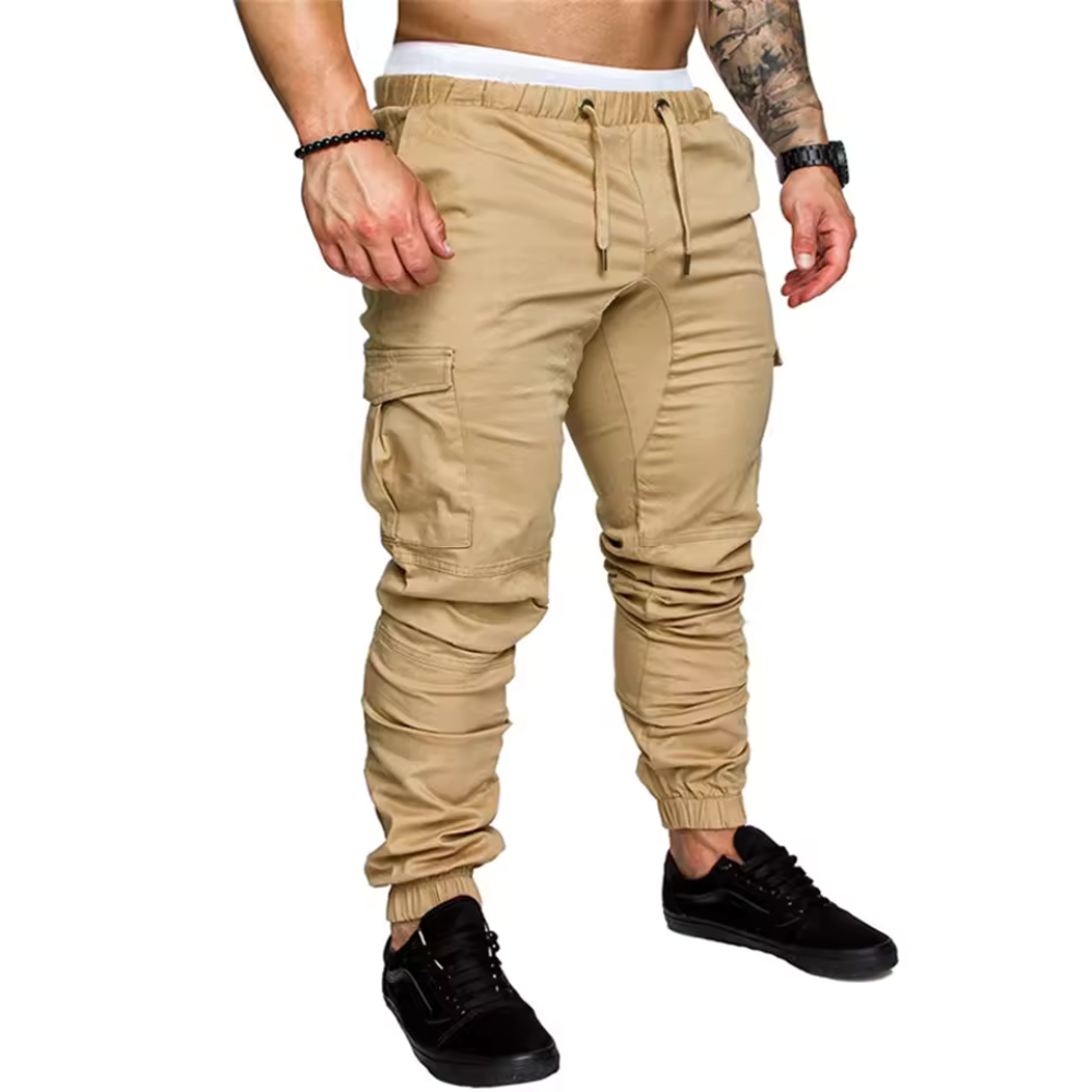 Men's Cargo Joggers, Multi Pocket Tapered Jogger Pants