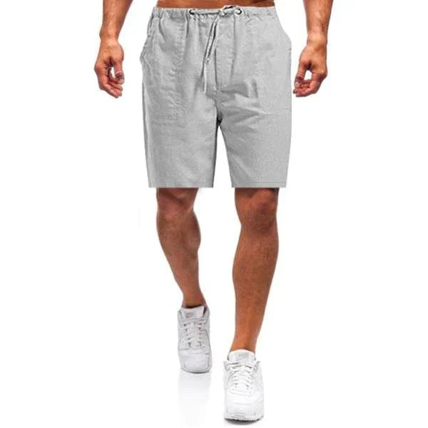 Men's Linen Shorts, Drawstring Waist Breathable Summer Shorts