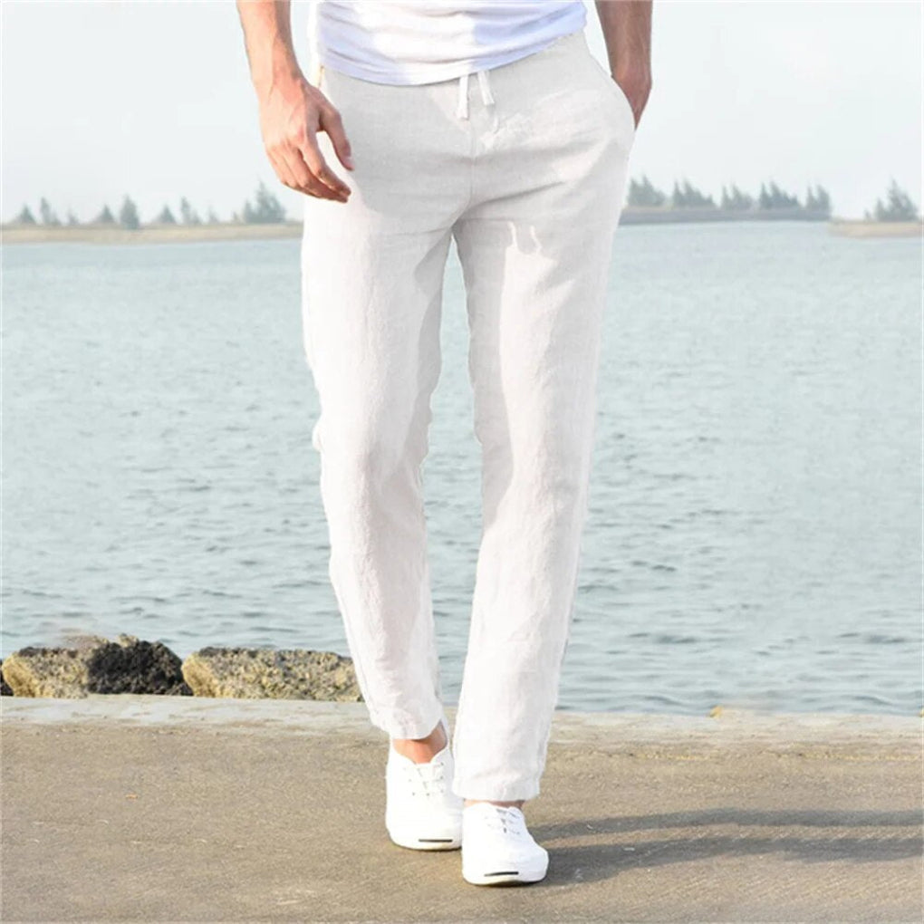 Men's Linen Trousers - Classic Cut, Breathable Casual Style