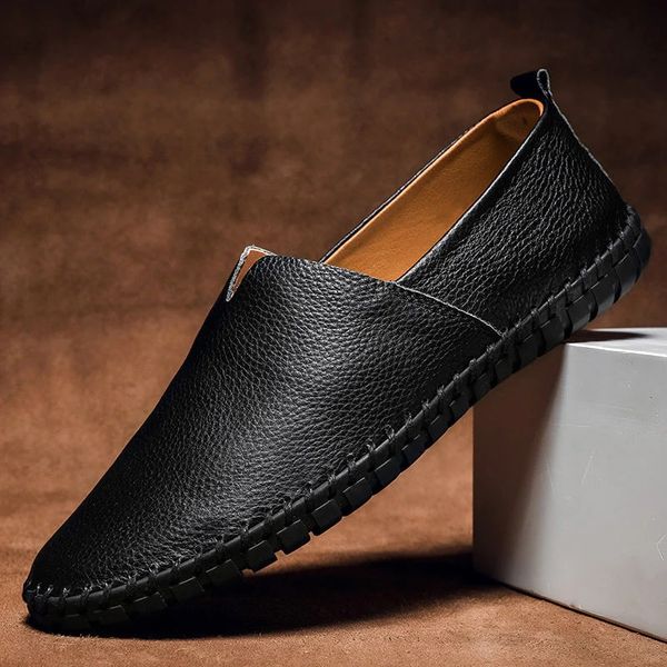 Men's Vintage Loafers with Hand-Stitched Sole, Premium Slip-On Shoes