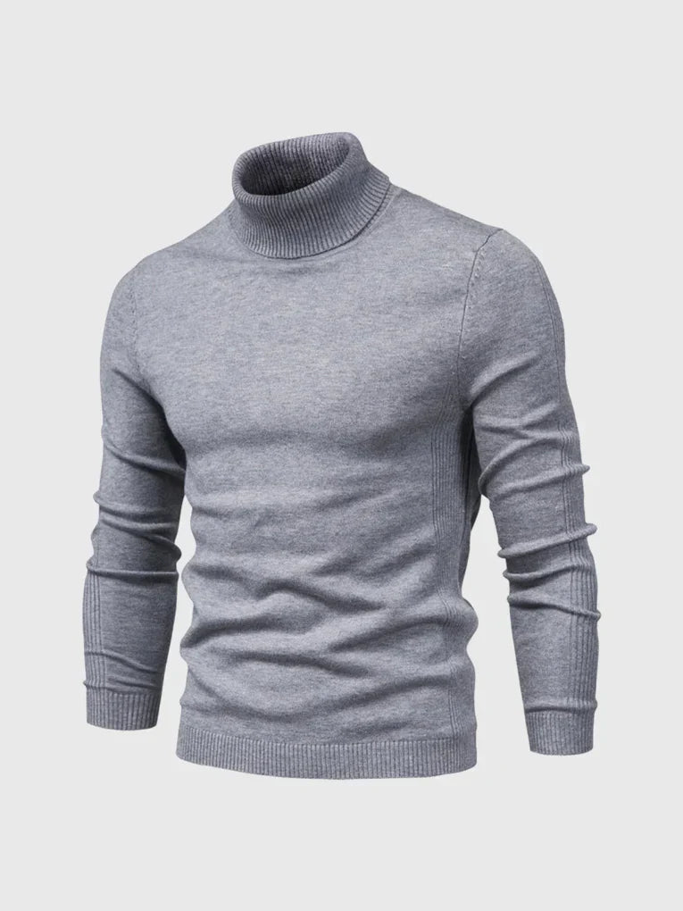 Men's Turtleneck Sweater - Soft Cotton, Machine Washable, Classic Fit