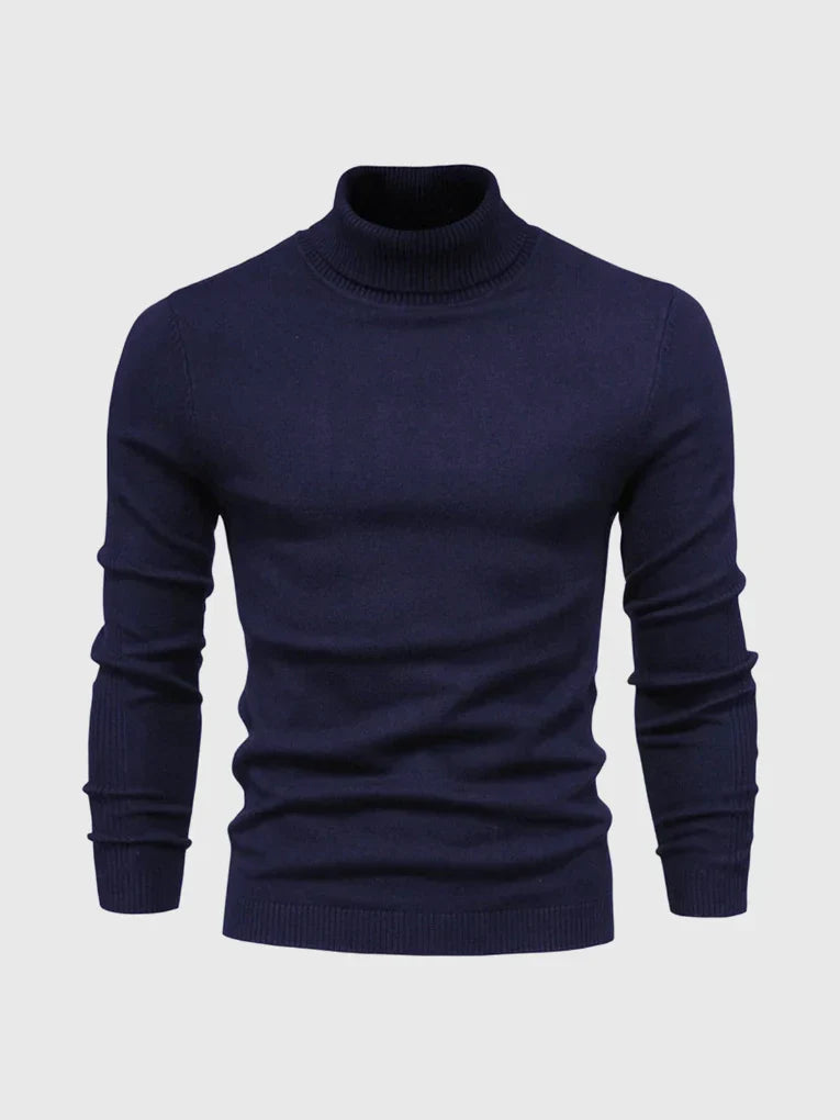 Men's Turtleneck Sweater - Soft Cotton, Machine Washable, Classic Fit