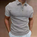 Men's Short-Sleeve Half-Zip Polo Shirt, Textured Casual Pullover