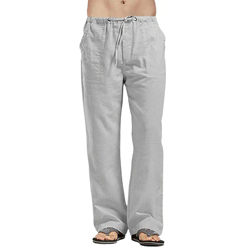 Men's Linen Pants, Oversized Fit, Breathable Summer Trousers