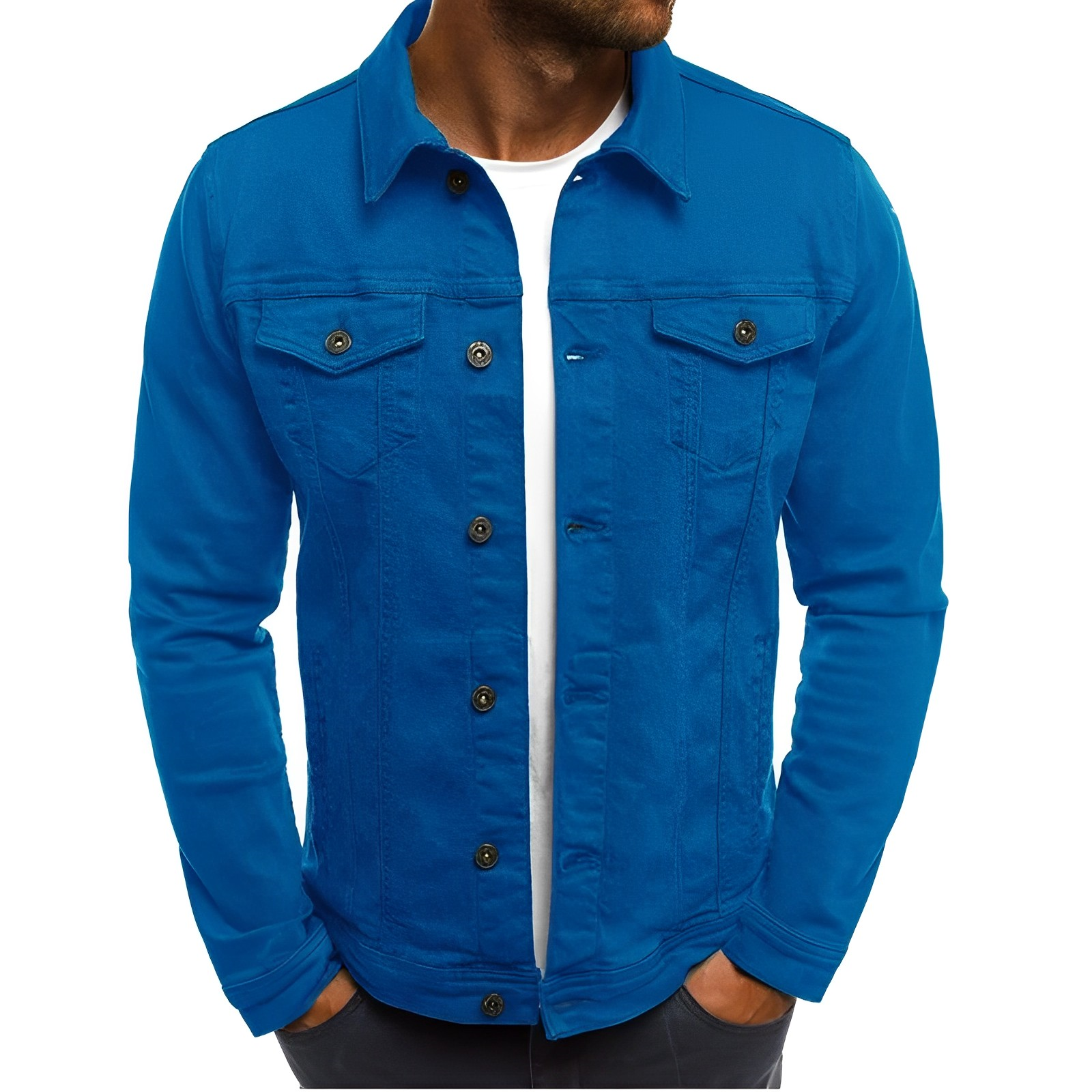 Men's Denim Summer Jacket - Lightweight Button-Up Jean Jacket