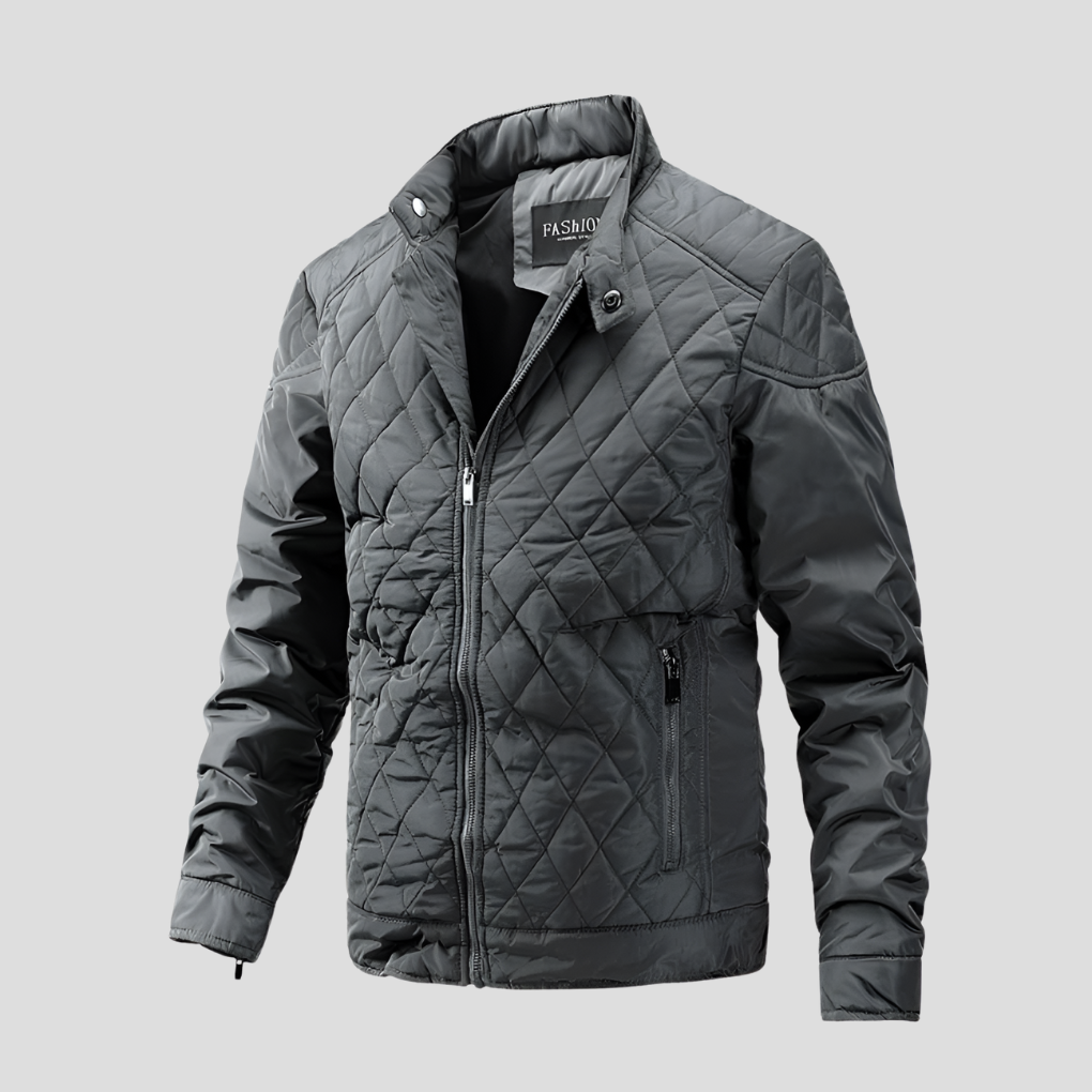 Men's Quilted Jacket - Heat-Retaining Winter Coat with Hood for Men