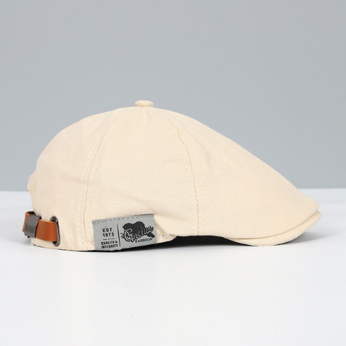 Men's Adjustable Beret - Classic Wool-Style Hat with Sun Protection