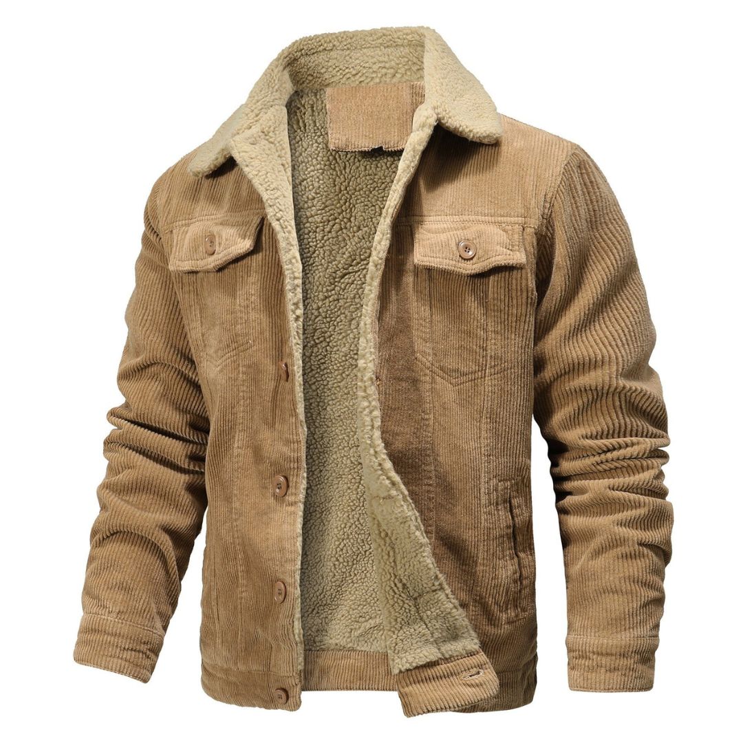 Hudson Ridge Men's Bomber Jacket - Sherpa-Lined Cotton Winter Jacket