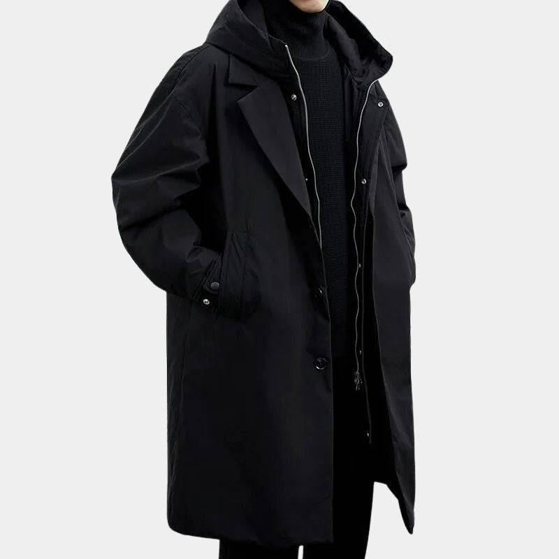 Arctos Men's Trench Coat - Windproof, Longline Winter Outerwear