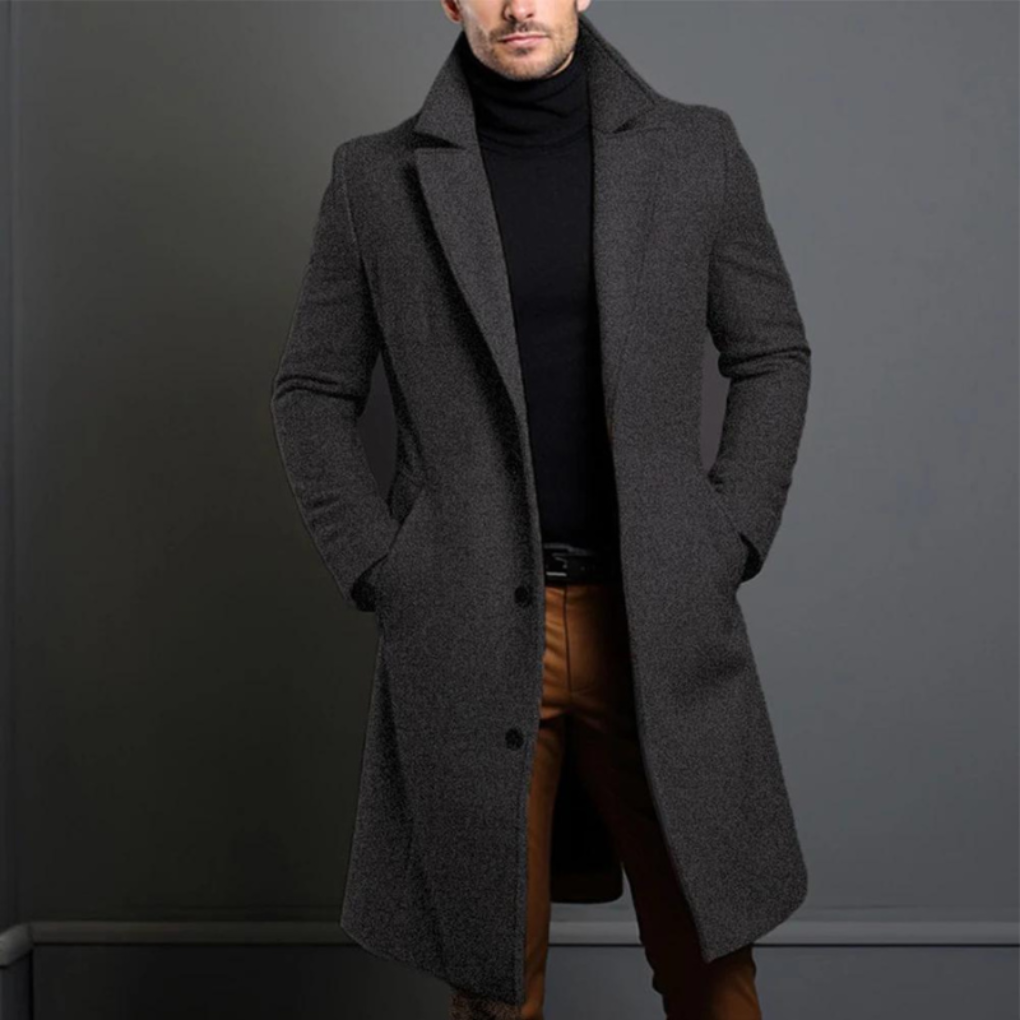 Men's Wool Coat | Classic Tailored Wool Overcoat for Winter