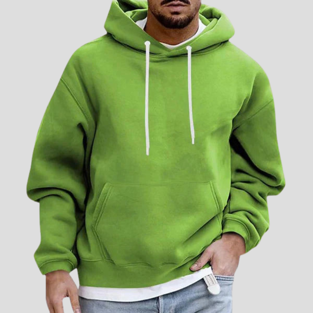 Men's Pullover Hoodie with Kangaroo Pockets - Knit Blend