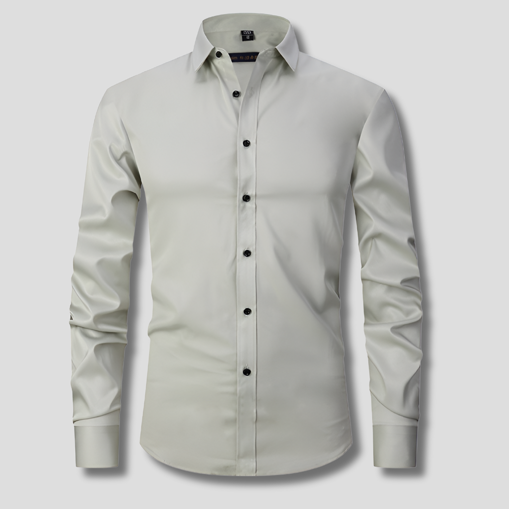 Men's Slim Fit Stretch Shirt, Soft Polyester Dress Shirt