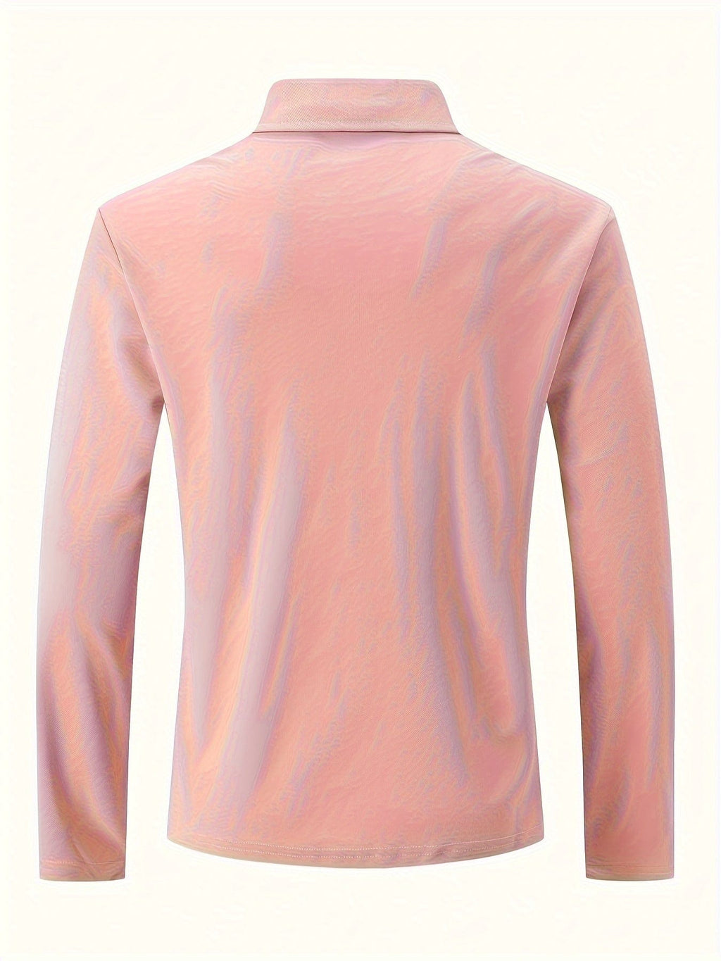 Men's Long-Sleeve Polo Shirt - Cotton Blend, Classic Collar