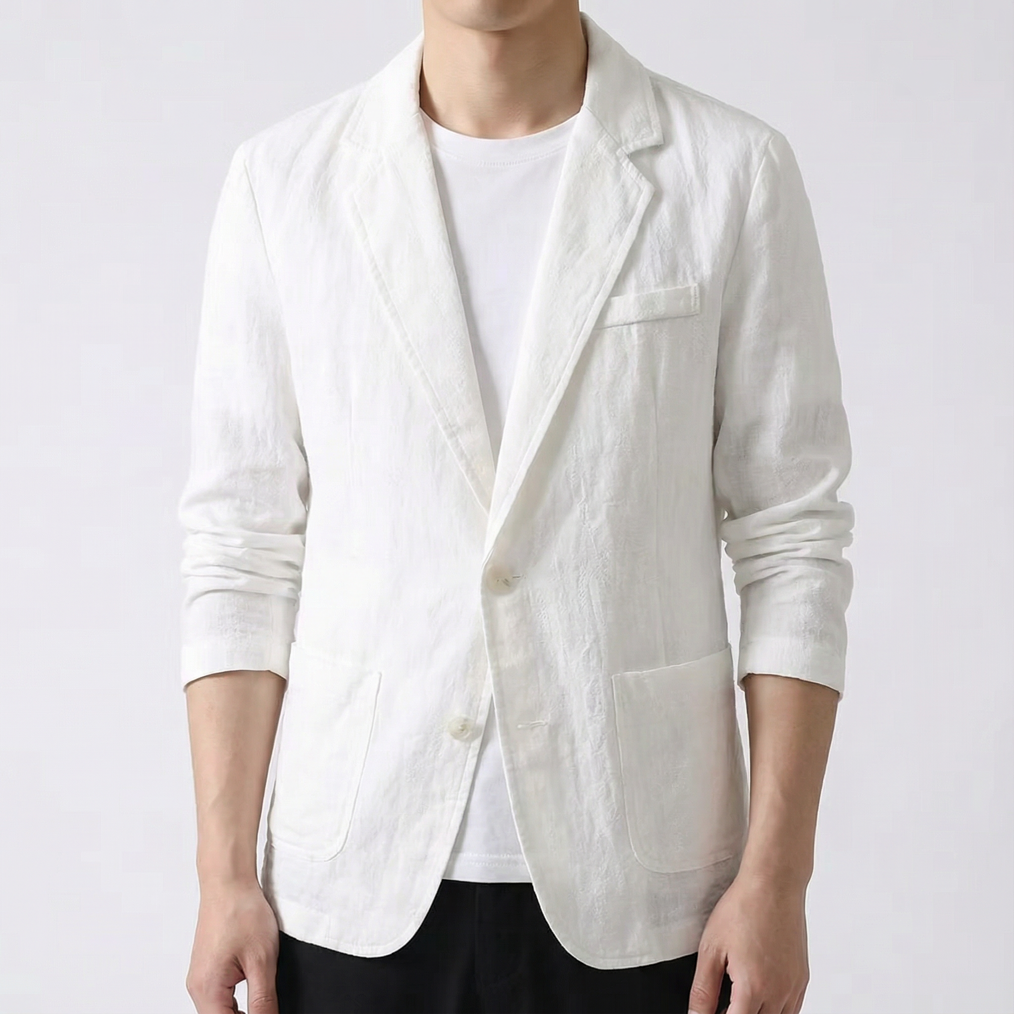Milan Linen Blazer for Men, Lightweight Tailored Layer with Classic Lapels