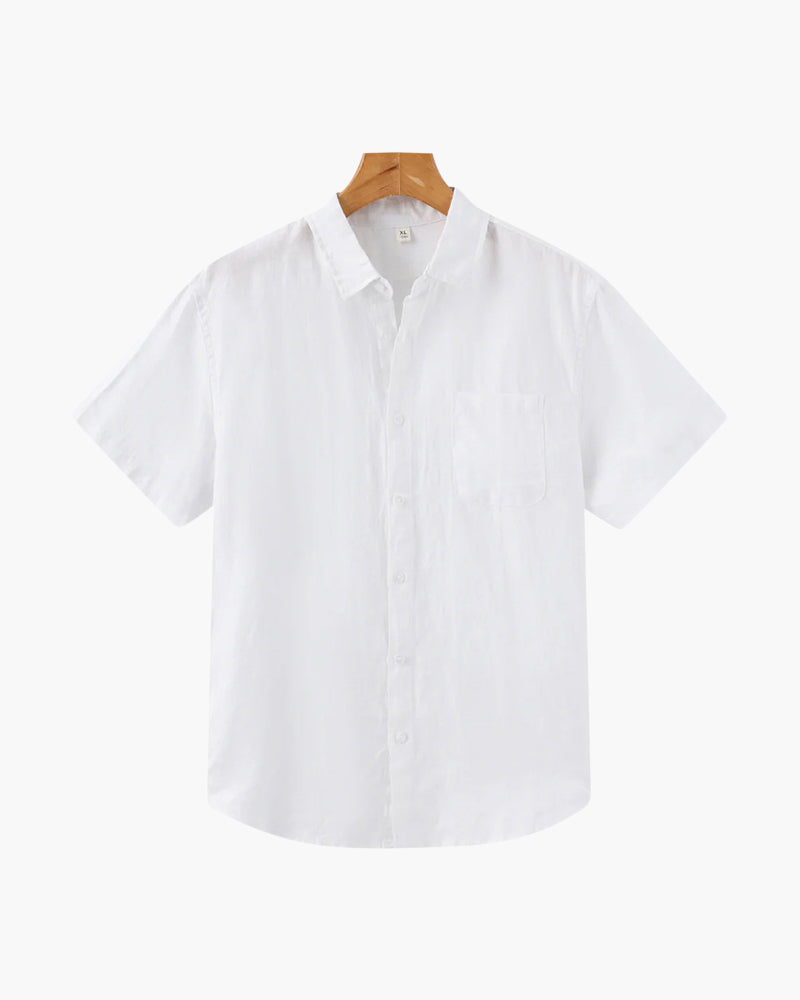 Men's Short Sleeve Button-Down Shirt with Chest Pocket, Casual Summer Shirt