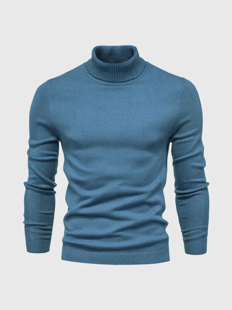 Men's Turtleneck Sweater - Soft Cotton, Machine Washable, Classic Fit