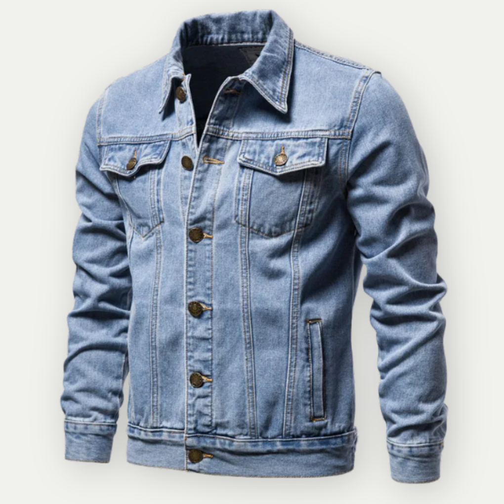 Men's Denim Trucker Jacket, Classic Cotton Denim Jacket for Everyday Wear