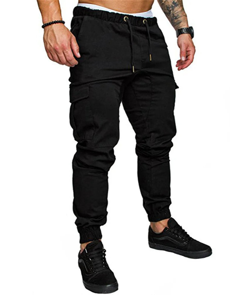 Men's Cargo Joggers, Multi Pocket Tapered Jogger Pants