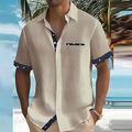 Men's Short Sleeve Summer Shirt, Breathable Cotton Blend Casual Shirt
