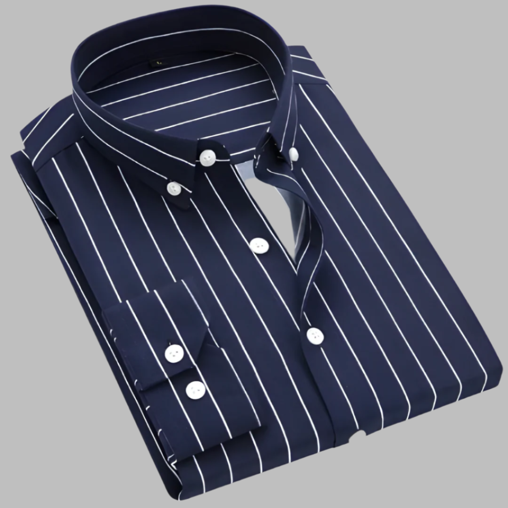 Men's Plaid Oxford Cotton Shirt, Button-Down Casual Shirt