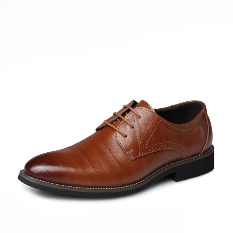 Men's Vegan Leather Oxford Shoes, Classic Lace-Up Dress Shoes