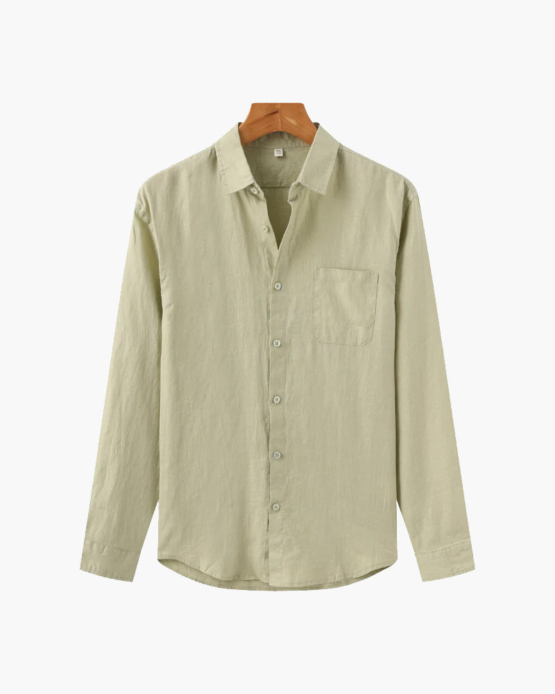 Men's Casual Button-Down Shirt with Chest Pocket, Classic Everyday Shirt
