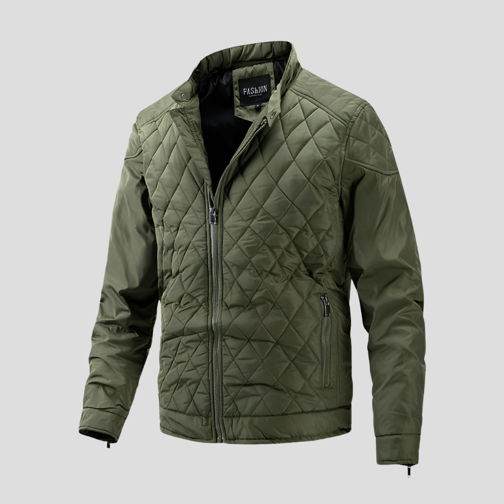 Men's Quilted Jacket - Heat-Retaining Winter Coat with Hood for Men
