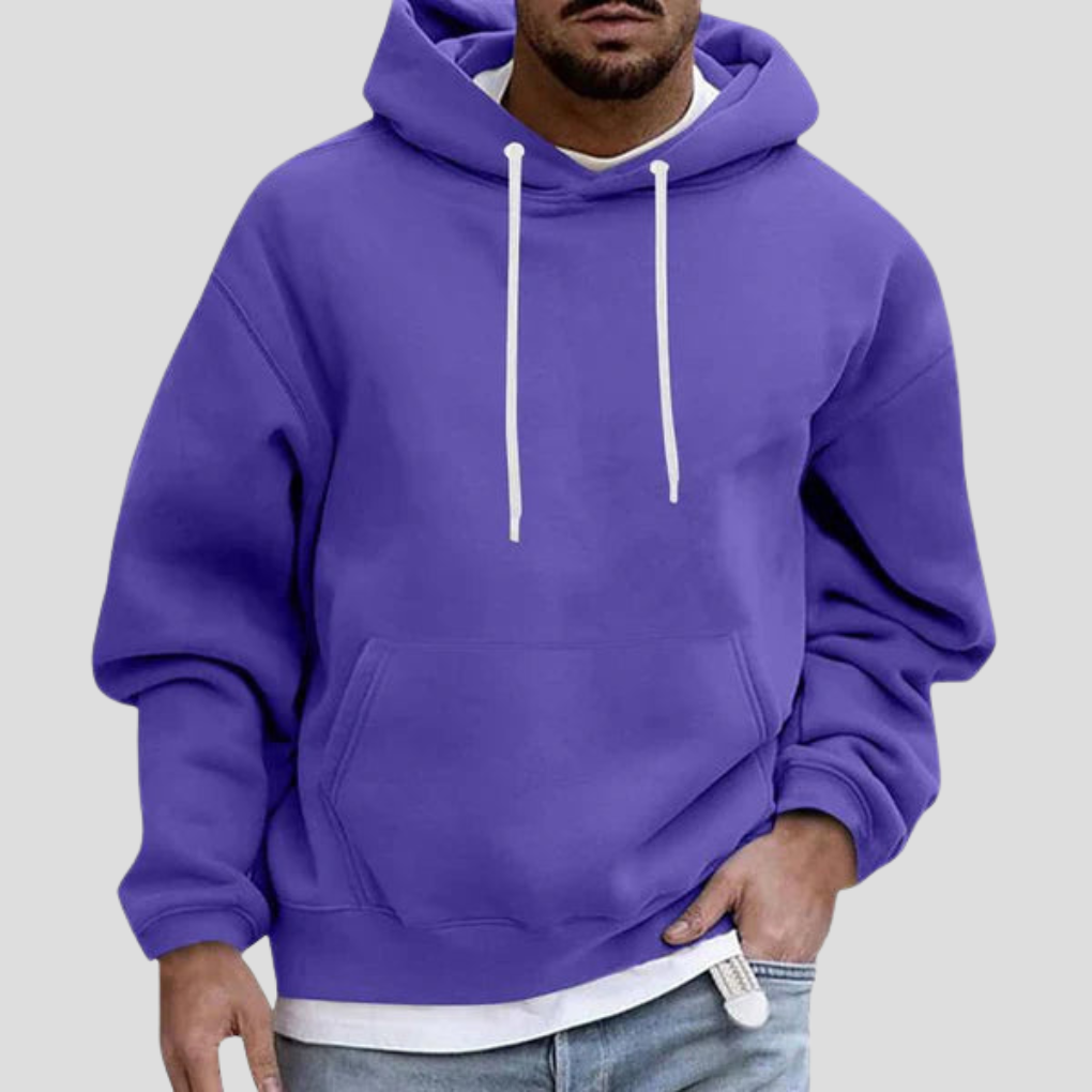 Men's Pullover Hoodie with Kangaroo Pockets - Knit Blend