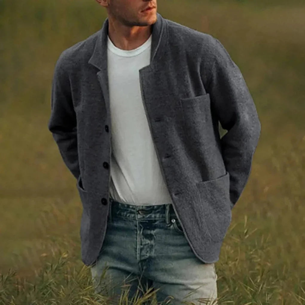 Men's Checked Blazer - Lightweight Casual Sport Coat
