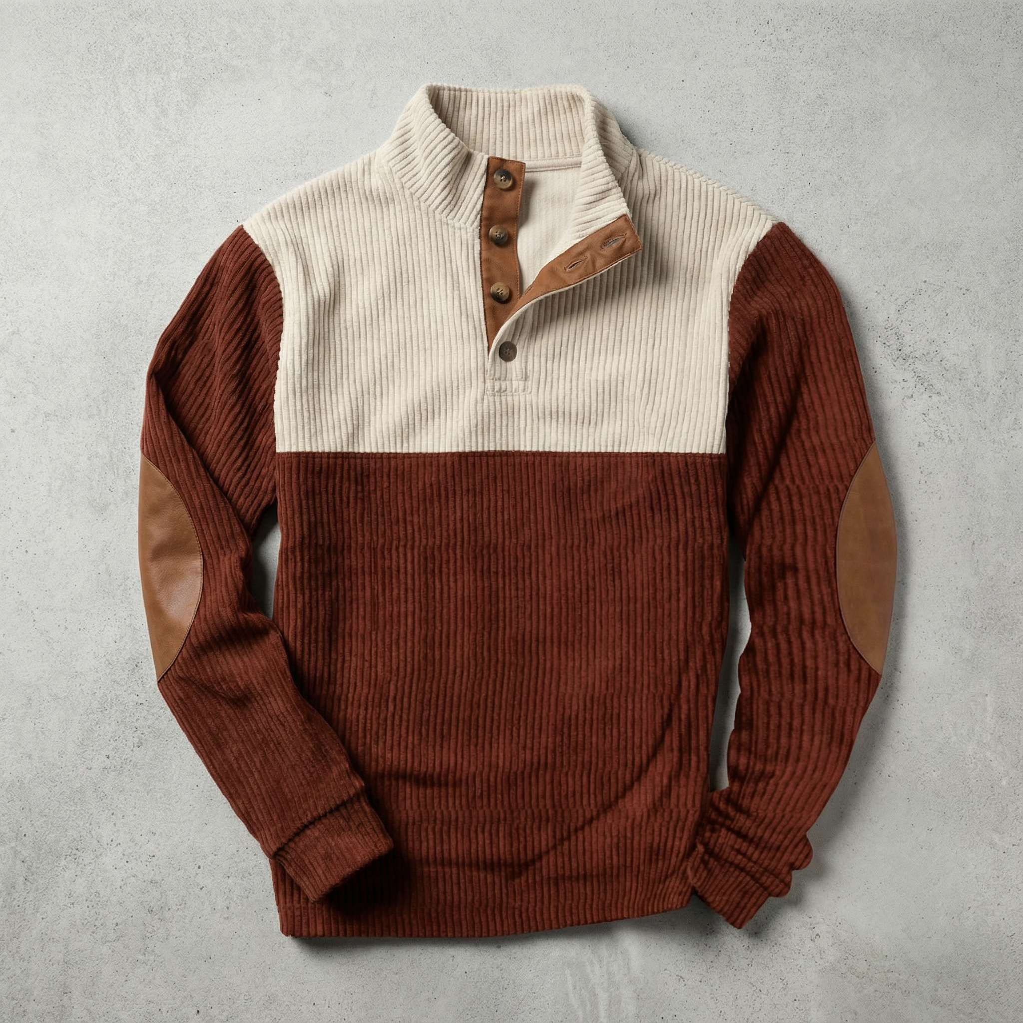 Verona Corduroy Button-Up Shirt for Men - Elbow Patch Detail