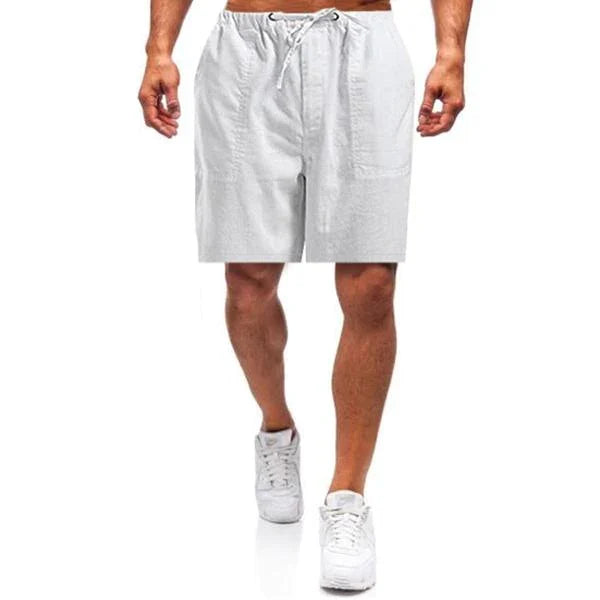 Men's Linen Shorts, Drawstring Waist Breathable Summer Shorts
