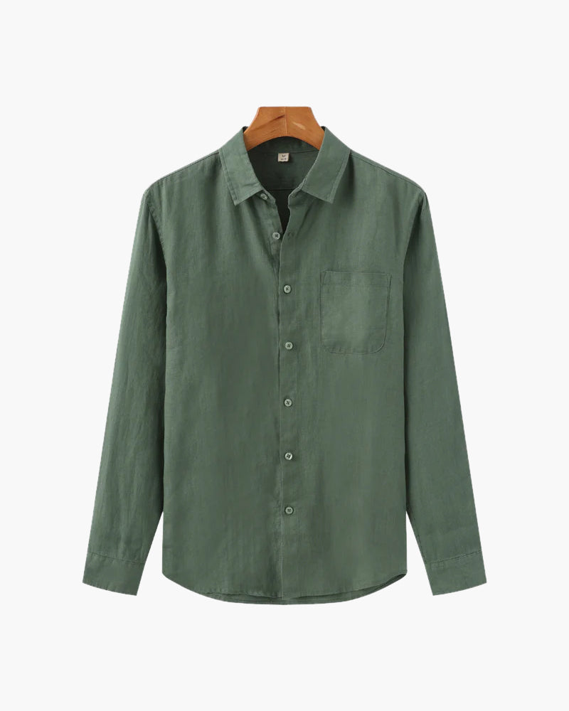Men's Casual Button-Down Shirt with Chest Pocket, Classic Everyday Shirt