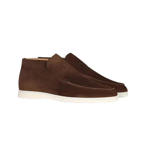 Men's Slip-On Loafers with Contrast Sole, Casual Everyday Shoes