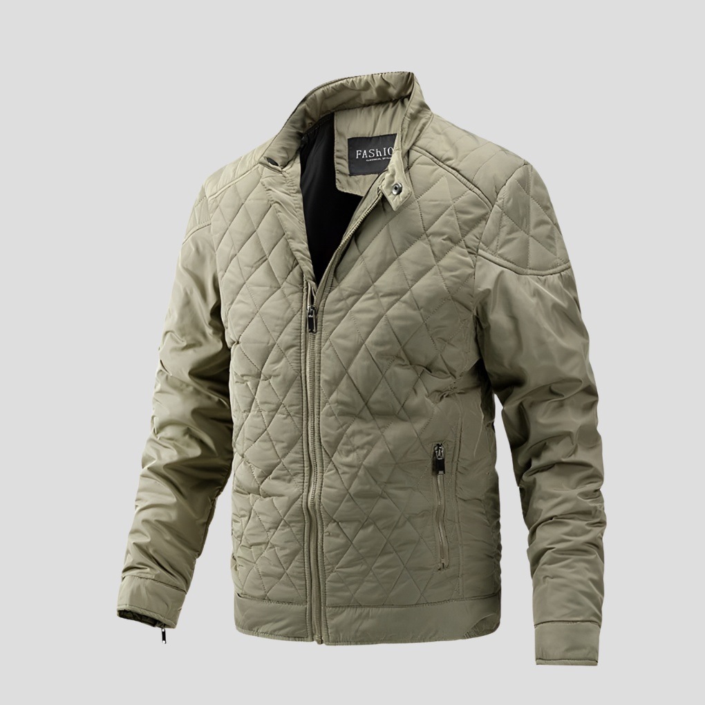 Men's Quilted Jacket - Heat-Retaining Winter Coat with Hood for Men
