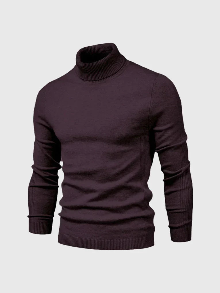 Men's Turtleneck Sweater - Soft Cotton, Machine Washable, Classic Fit