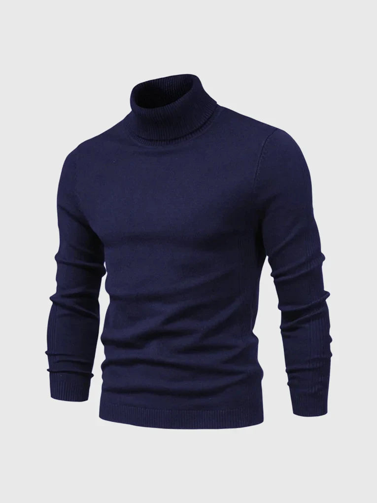 Men's Turtleneck Sweater - Soft Cotton, Machine Washable, Classic Fit