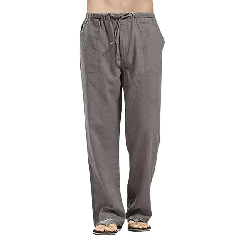 Men's Linen Pants, Oversized Fit, Breathable Summer Trousers