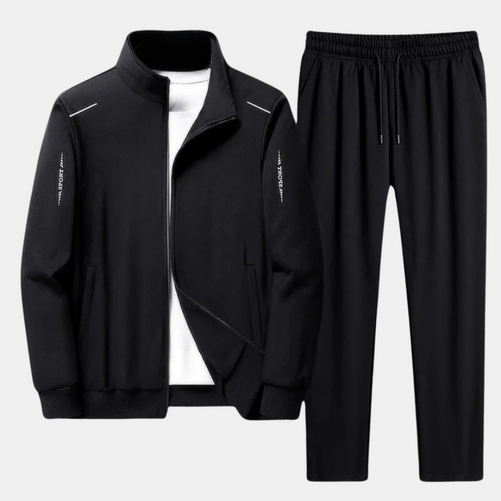 Men's Two-Piece Tracksuit - Zip-Up Jacket & Jogger Pants Set