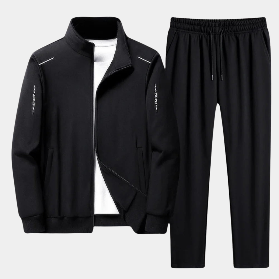 Men's Two-Piece Tracksuit - Zip-Up Jacket & Jogger Pants Set