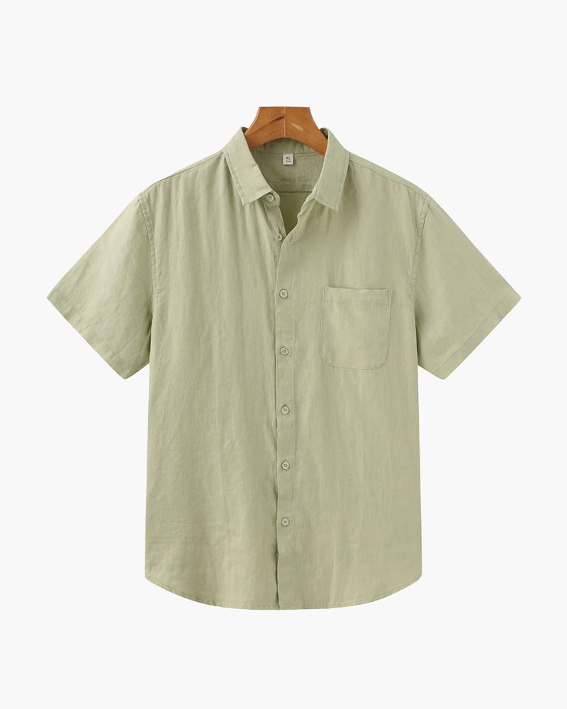 Men's Short Sleeve Button-Down Shirt with Chest Pocket, Casual Summer Shirt