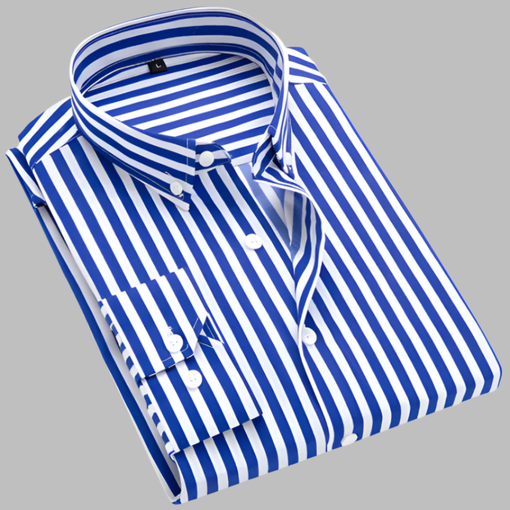 Men's Plaid Oxford Cotton Shirt, Button-Down Casual Shirt