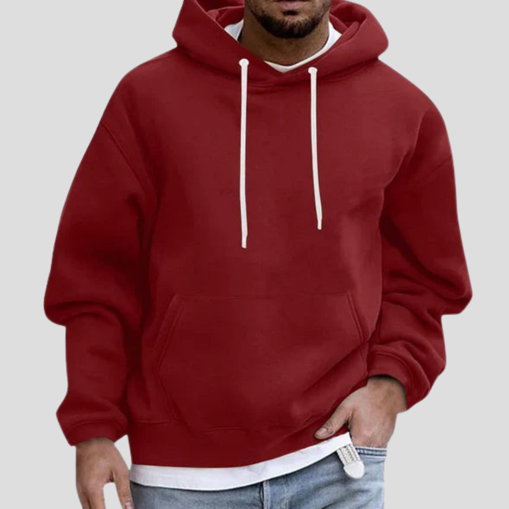 Men's Pullover Hoodie with Kangaroo Pockets - Knit Blend