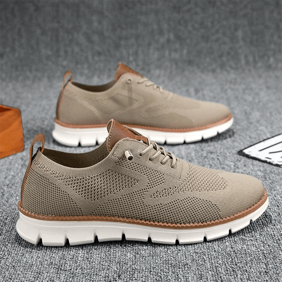 Men's Knit Sneakers with Flex Grip Sole, Lightweight Casual Trainers