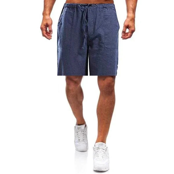 Men's Linen Shorts, Drawstring Waist Breathable Summer Shorts