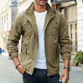 Men's Lightweight Transitional Jacket - Water-Resistant Spring Fall Jacket