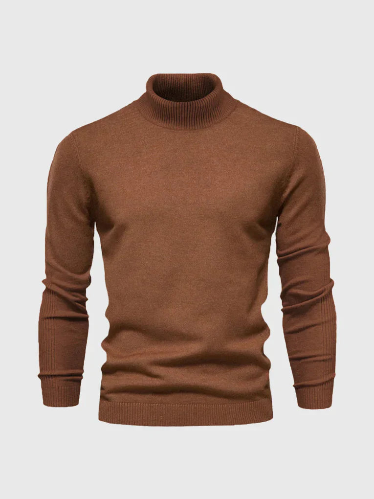 Men's Turtleneck Sweater - Soft Cotton, Machine Washable, Classic Fit