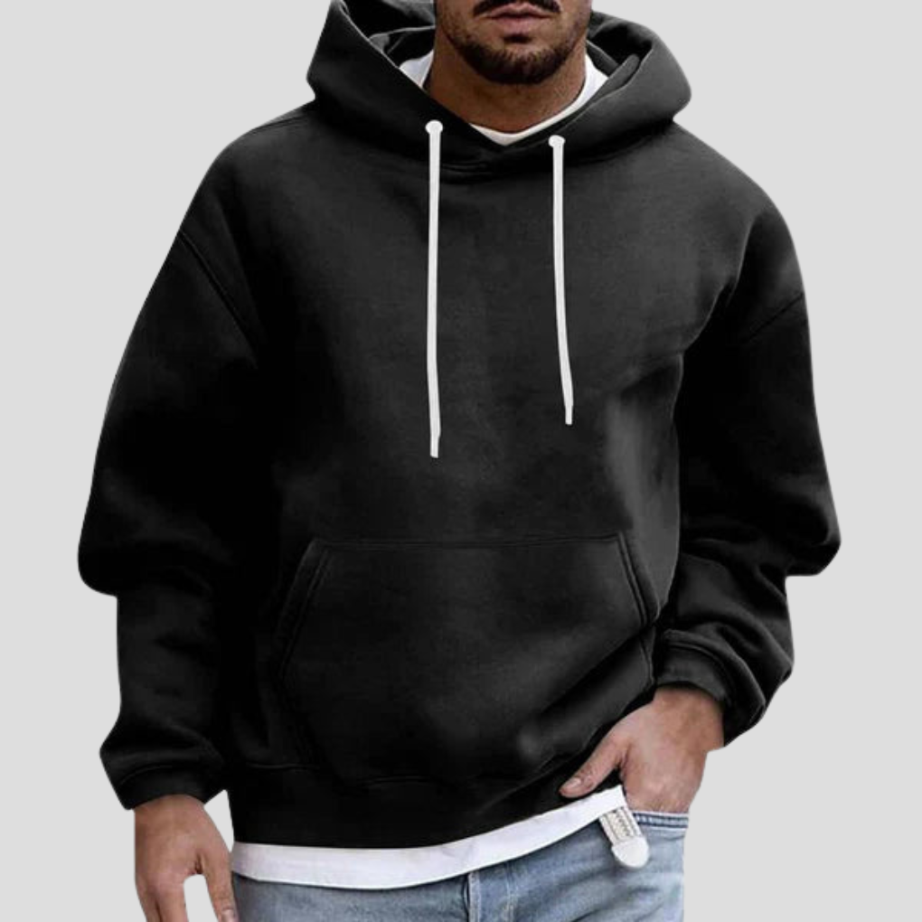 Men's Pullover Hoodie with Kangaroo Pockets - Knit Blend