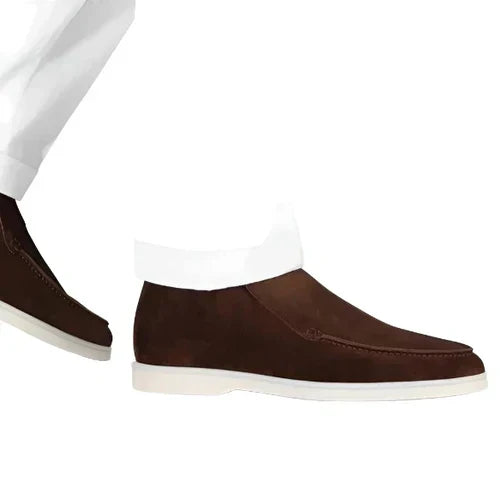 Men's Slip-On Loafers with Contrast Sole, Casual Everyday Shoes