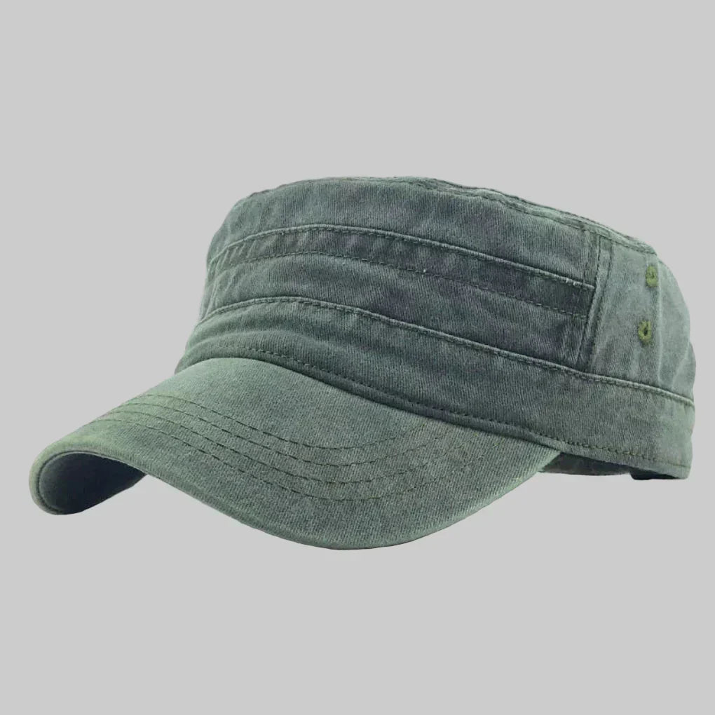 Men's Retro Army Beanie - Adjustable Military-Style Hat