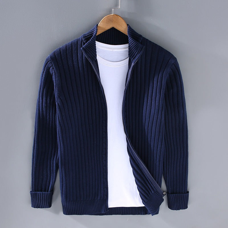 Lorenzo Cotton Cardigan for Men - Hand-Knit Artisan Cardigan